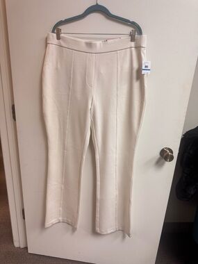 Rafaella Ivory Wide-Leg Ponte Trousers